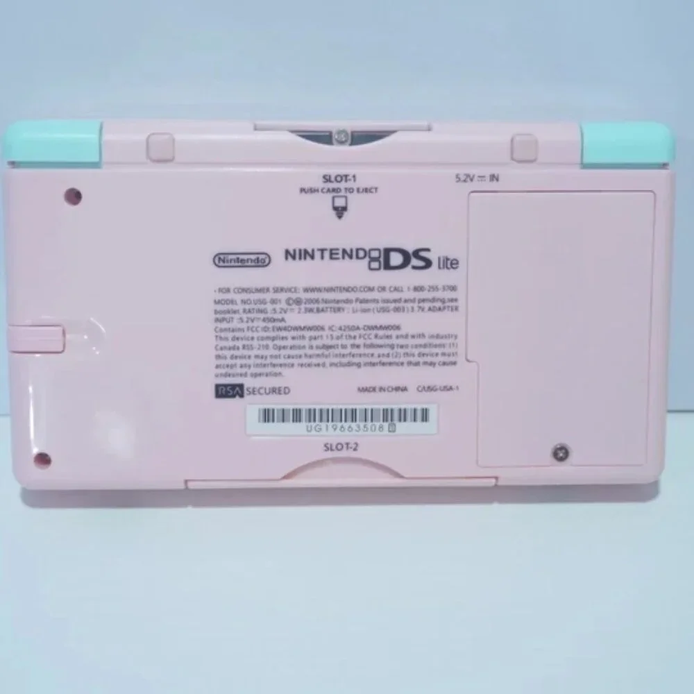 Nintendo DS Lite Cotton Candy Pink and Blue Handheld Videogame System w/ Charger